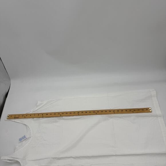 VTG ADONNA White Cotton Nightgown Chemise Womens Size 38 / M Sleeveless Shift - Picture 8 of 9